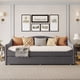 thumbnail image 1 of Teddy Fleece Twin Size Upholstered Daybed with Light and Trundle, Gray, 1 of 3