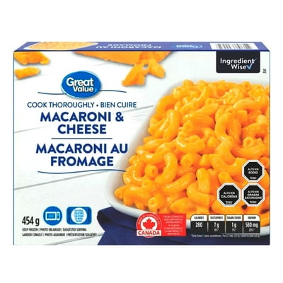 Plato Preparado Macarrones Con Queso 454 G Great Value