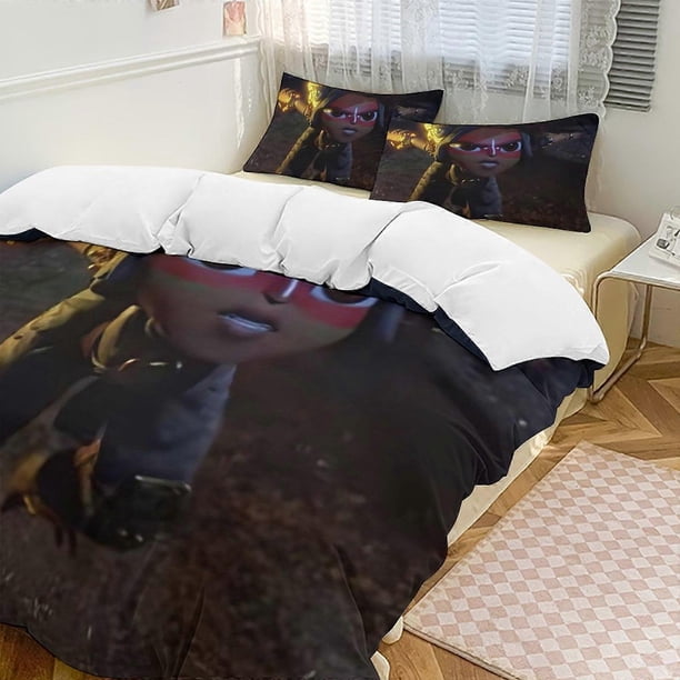 Juego de ropa de cama Maya y los Tres Mayas. Ropa de cama cómoda y ligera con estampado de dibujos animados. Juego de 3 piezas (disponible en varios tamaños). Lc