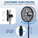 thumbnail image 3 of Ventilador Nebulizador de Pedestal para Exterior BILT HARD 18" Oscilante, 3 of 7