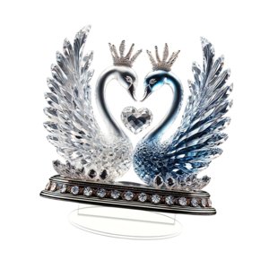 Magideal - Cisne Pareja Estatua Cisne Estatuilla Regalo De Inauguración Artesanía Cisne Escultura Cisne Ornamento Para Gabinetes Estante Sala De Estar Escritorio