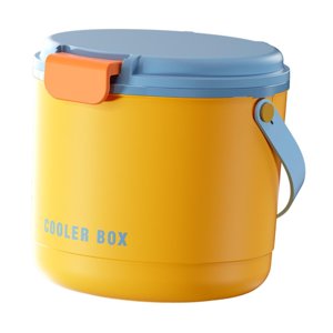 Magideal - Contenedor De Cubo De Hielo Con Tapa, Contenedor De Almacenamiento De Hielo Portátil Multipropósito Para Entretener Actividades Al Aire Libre Fiestas Azul Naranja