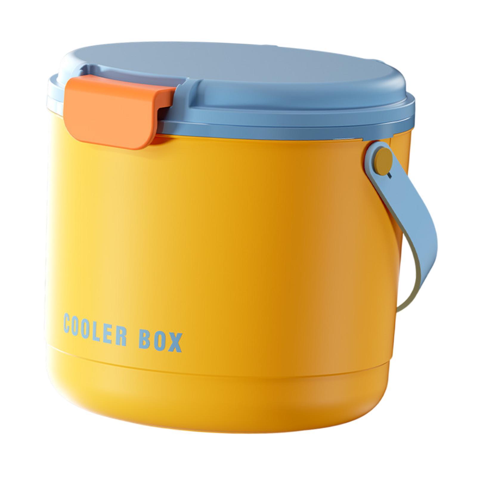 Magideal - Contenedor De Cubo De Hielo Con Tapa, Contenedor De Almacenamiento De Hielo Portátil Multipropósito Para Entretener Actividades Al Aire Libre Fiestas Azul Naranja