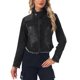 thumbnail image 1 of INSPIRE CHIC Chaqueta de Motociclista de Mezclilla Lavada con Cremallera para Mujer S Negro, 1 of 6