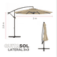 thumbnail image 2 of Quitasol Lateral 3x3mt Sombrilla Terraza Sol Lluvia Beige, 2 of 4