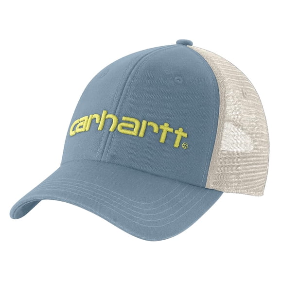 Gráfico del logotipo de Cap Carhartt en lona con parte trasera de malla