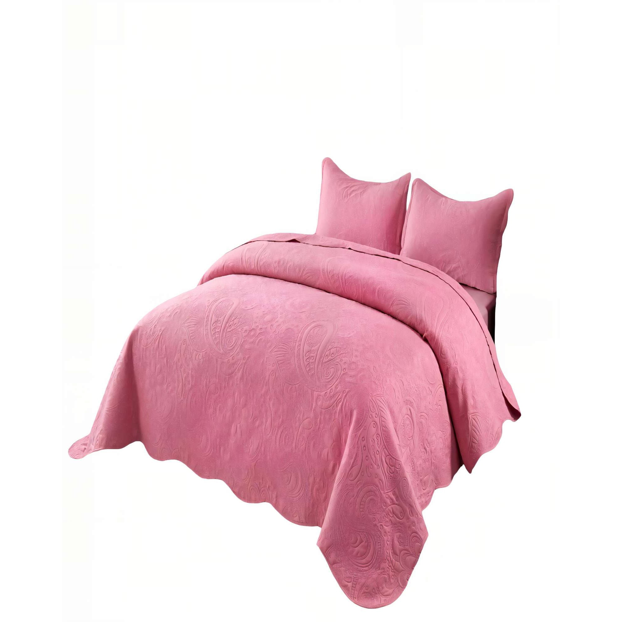 Genérico - Quilt Cubrecama De Verano 2 Plazas Con Relieve Color Rosado