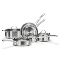 Juego De Utensilios De Cocina Vocvoi Tri-Ply De Acero Inoxidable, 10 Piezas, Inducción