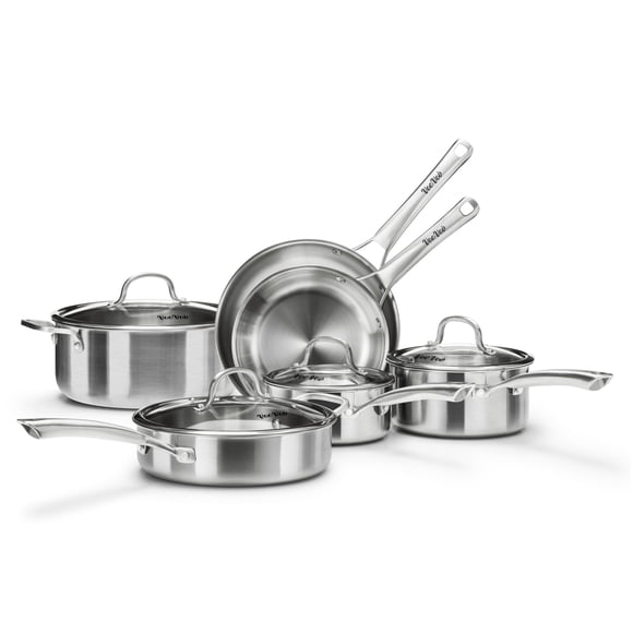 Juego de utensilios de cocina VocVoi Tri-Ply de acero inoxidable, 10 piezas, inducción