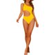 thumbnail image 2 of INSPIRE CHIC Traje de baño de una pieza para mujer con un solo hombro, corte asimétrico, con almohadillas removibles, amarillo, mediano, 2 of 5