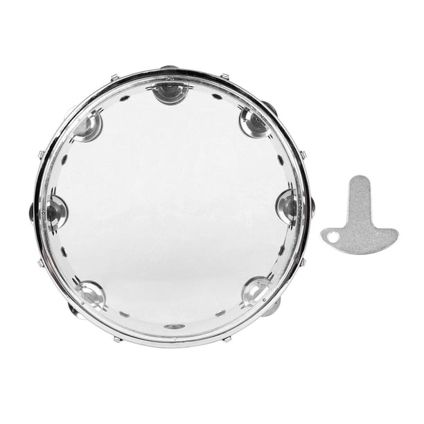 Pandereta Tamborine Samba de percusión de 10 pulgadas, tambor de cabeza, instrumento Musical de pandereta para niños, concierto para niños en el aula transparente