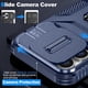 thumbnail image 3 of Funda Armada para iPhone 13 Pro con Tapa Deslizante y Soporte Magnético Giratorio Azul, 3 of 5
