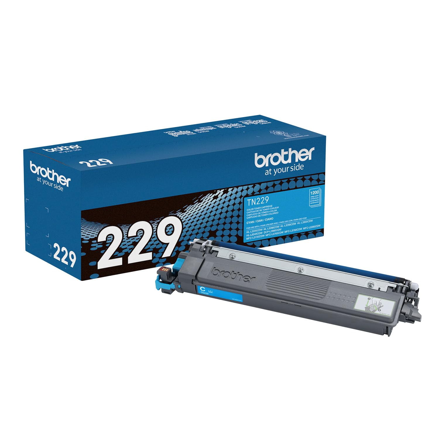 Cartucho De Tóner Para Impresora Brother Tn229c, Color Cian, 1200 Páginas