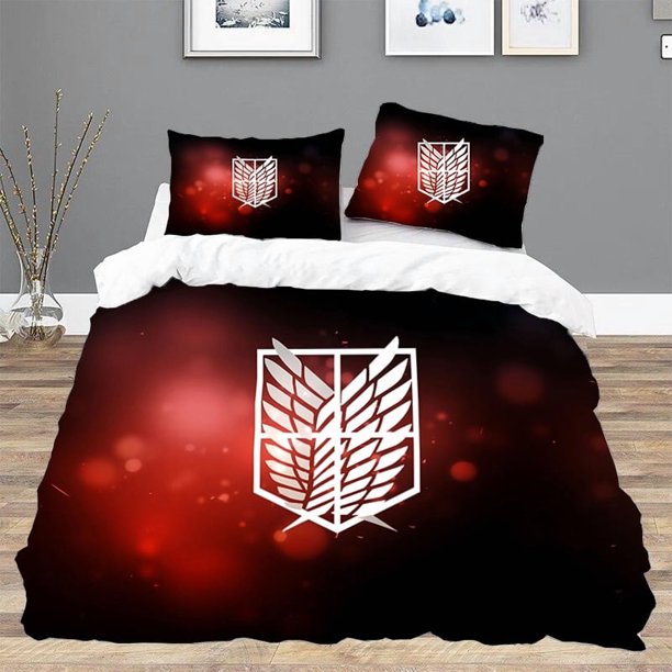 AttackS on Titan Twin Size Bedding Set Duvet Cover Set Comforter Bedding Sets Bed Linen Sets Queen Double Sheets Home TextileBed Sheets