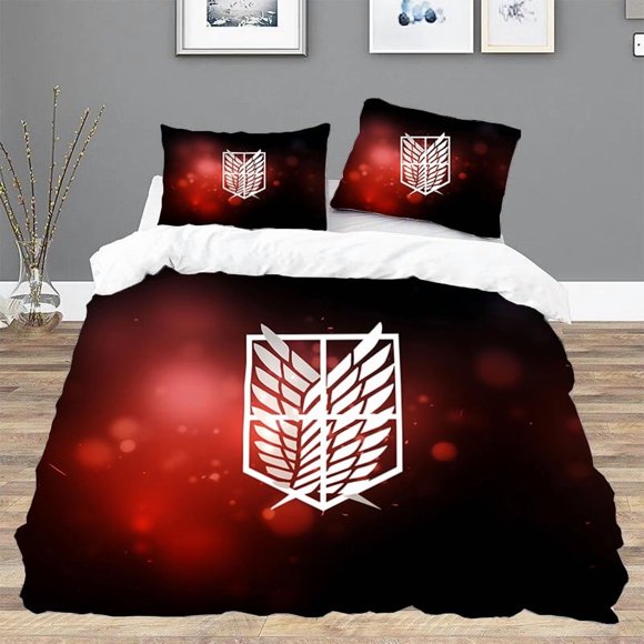 AttackS on Titan Twin Size Bedding Set Duvet Cover Set Comforter Bedding Sets Bed Linen Sets Queen Double Sheets Home TextileBed Sheets