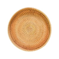 Bothyi - Organizador Redondo De Ratán Para Servir Platos De Almacenamiento Para Fiestas De Desayuno 28 Cm X 3 Cm