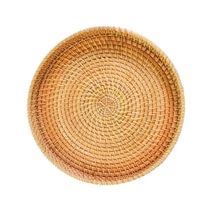 Bothyi - Organizador Redondo De Ratán Para Servir Platos De Almacenamiento Para Fiestas De Desayuno 28 Cm X 3 Cm