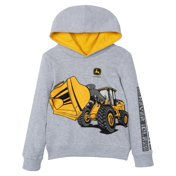 Sudadera con capucha John Deere Construction Truck, forro polar para niños pequeños