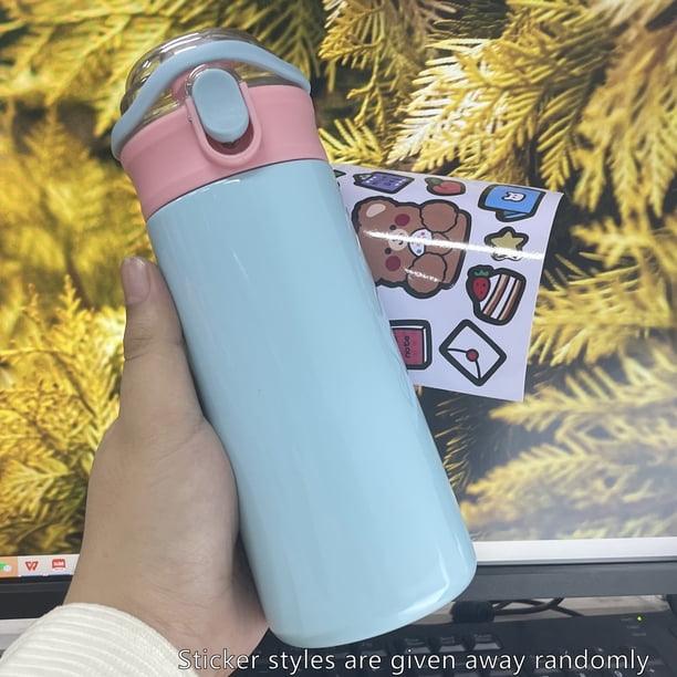17oz Kawaii Cartoon Print Insulated Water Bottle with Straw & Handle - Perfect for Boys, Girls, Adults Outdoor Camping, Hiking, Sports & Fitness!