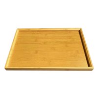 Magideal - Bandeja De Bambú Para Servir, Bandeja Decorativa Para Café Y Té, Bandeja Para Comida, Bandeja Rectangular Para Comida, Frutas, Bocadillos, Encimera, E 41Cmx29Cmx2.2Cm