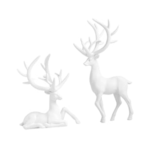 Bothyi - Estatuas De Resina De Alce En Forma De Par Para Inauguración De La Casa, Dormitorio, Casa De Campo, Boda, Figuras De Animales En Color Blanco