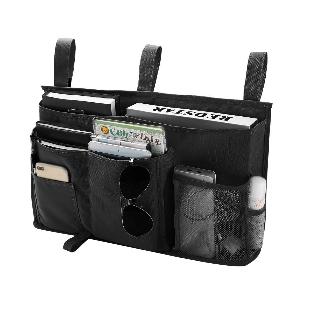 Xusx111 - Bolsa De Almacenamiento Al Lado De La Cama Del Organizador Colgante Para Literas Y Camas De Hospital, Para Dormitorios Universitarios Cama, Cama De Hospital, Raíles De Cama De Bebé (negro, B