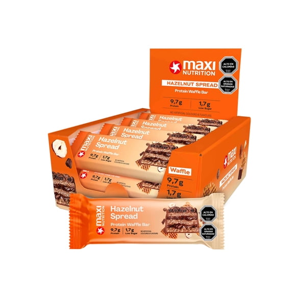 Caja Waffle Bar 12 Unid - Maxi Nutrition