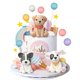 thumbnail image 1 of Adorno para pastel ZXSWEET de perritos de arcilla con estrellas, nubes y bolas, 1 of 7