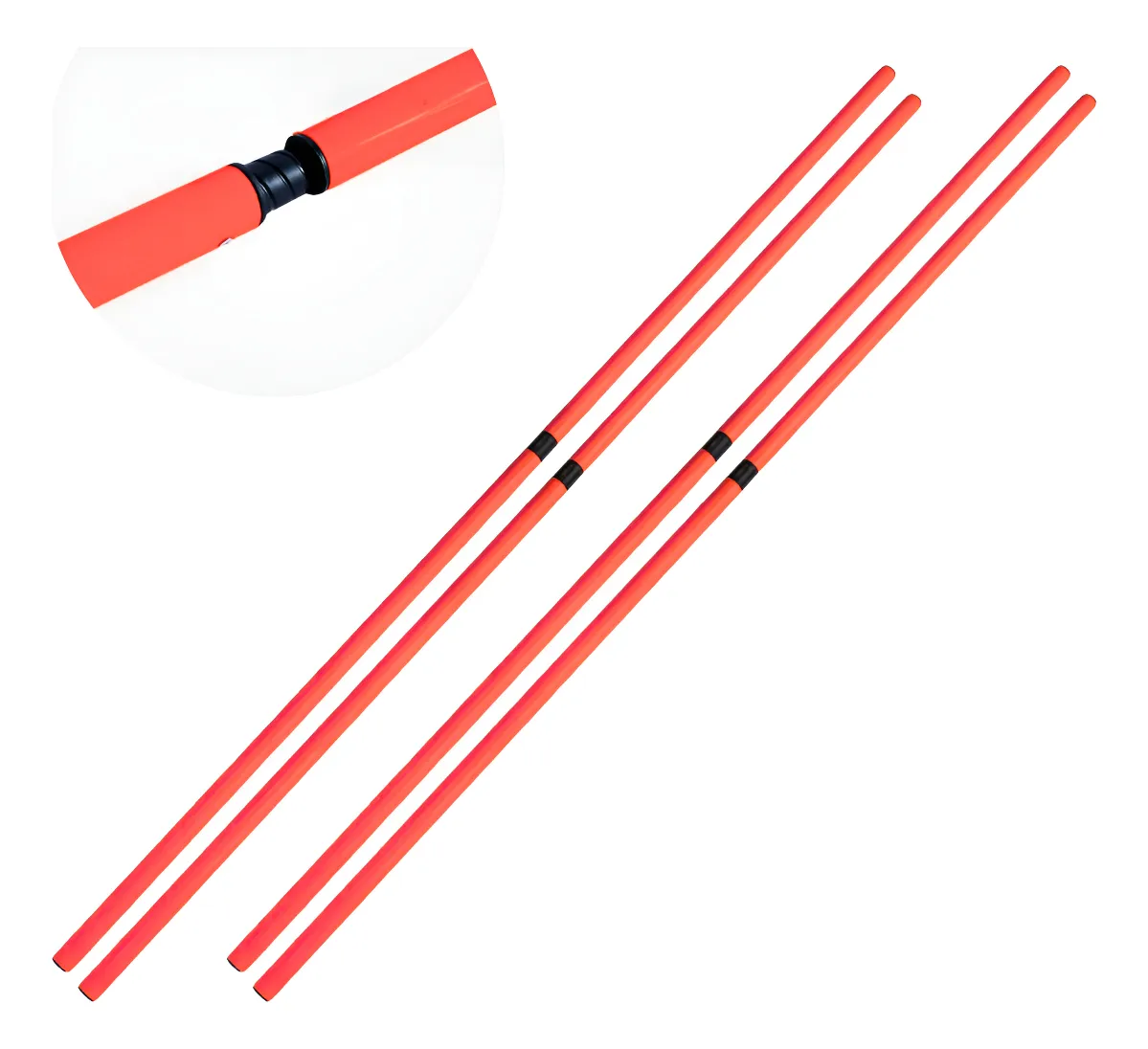 Linea Sport - Pack X4 Bastón Varilla Plegable Sin Base Pole Slalom 1.50Mt