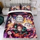 thumbnail image 4 of Kimetsu no Yaiba Conjunto de sábanas temático, trío de piezas, cómodo y amigable con la piel, diseño único, regalo de decoración para el hogar para familiares, amigos y fans, 90 cm * 190 cm, 4 of 6
