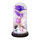 thumbnail image 1 of Flor Artificial De Lujo Con Cubierta De Vidrio Hecha A Mano Para Mamá Mujer Esposa Decoración Violeta, 1 of 3