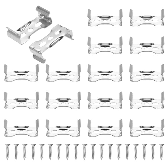 Uxcell T5 Clips Soporte Colgador Tubo Fluorescente Integrado Sujetadores de Bombilla con Tornillos Planos 16 piezas