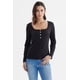 thumbnail image 1 of Polera Mujer Escote Cuadrado Botones Metálicos Negro, 1 of 4