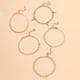 thumbnail image 3 of 5-Piece Stackable Chain Anklet Set with Key-Shaped Tassel Pendant & Shiny Rhinestones - A Stylish Accessory!, 3 of 4