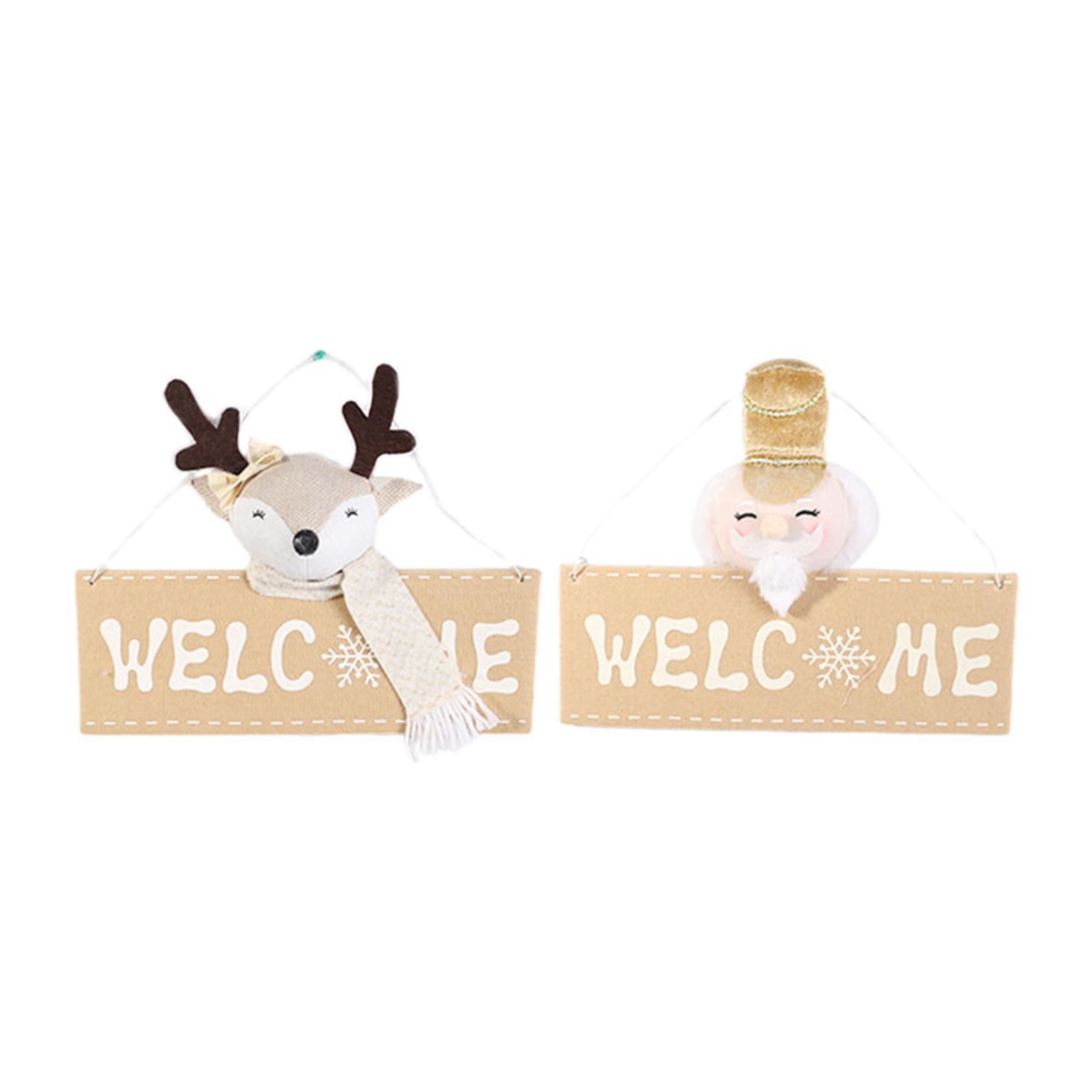 Cartel Navideño De Bienvenida Reno, Producto Surtido, 1 Un Holiday Time