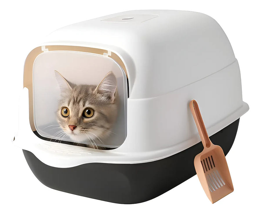 Genérico - Arenero Cerrado Para Gatos Xl Negro