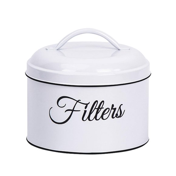 Soporte de filtro de café MYSENLAN Rustic Round Metal White