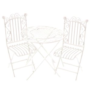 Bothyi - Juego De Mesa Y Sillas De Casa De Muñecas De Metal, Muebles De Casa De Muñecas Para Paisajismo En Maceta