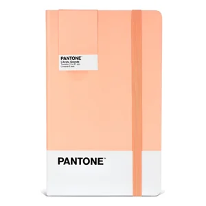 Libreta Pantone Grande Con Elástico Vertical Lineada Coral