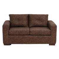 Muebles América - Sofá Franco 2 Cuerpos Cuero Auris Café