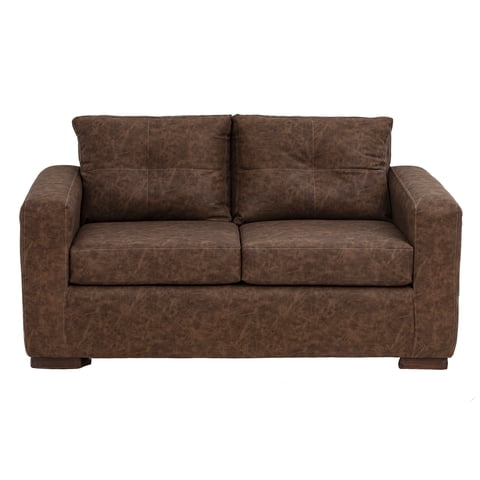 Muebles América - Sofá Franco 2 Cuerpos Cuero Auris Café