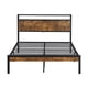 thumbnail image 3 of Queen Size Metal Platform Bed Frame with Wooden Headboard and Footboard with USB LINER, No Box Spring Needed, Large Under Bed Storage, Easy Assemble, 3 of 3