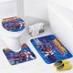 thumbnail image 4 of Volver al futuro-theme 4-Piece Shower Curtain Set with Rugs, Waterproof Bathroom Decor Set Includes Bath Mat, U-Shaped Rug, Toilet Lid Cover and Curtain with Hooks, 4 of 6