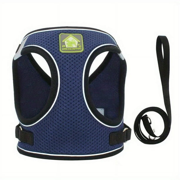Escape Proof Cat Dog Harness And Leash Set Breathable Lightweight Jacket With Reflective Stripe Step-in Cat Vest Harness For Outdoor Walking Training
