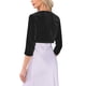 thumbnail image 3 of INSPIRE CHIC Chaqueta de Mujer Encogida de Terciopelo con Mangas 3/4 Cuello Redondo Elegante Cárdigan XL Negro, 3 of 6