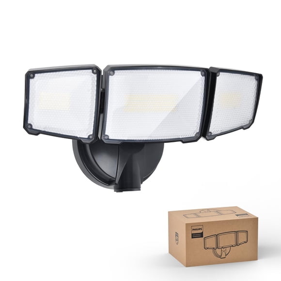Luz Flood LED Philips 72W 7400LM con 3 Cabezas Impermeable