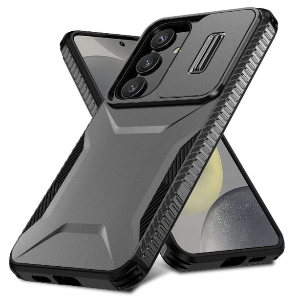 Funda Resistente para Samsung Galaxy S24 con Tapa Deslizante y Protección Militar Negro