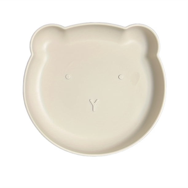 Silicone Baby Plate With Suction Plate For Babies Kids Toddlers - BPA Free 100% Silicone Baby Led Weaning Food Bear Plates Bowls, First Stage Self Feeding Utensils