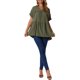 thumbnail image 2 of INSPIRE CHIC Blusas de Verano para Mujer Babydoll Casual Cuello en V Suelto Camiseta Manga Corta Peplum Blusa Túnicas XL Verde Militar, 2 of 6