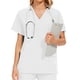 thumbnail image 5 of Uniforme de trabajo de enfermería con cuello en V y bolsillo de color sólido europeo y americano para mujer, 5 of 5